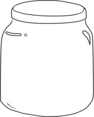 line art of empty food storage, vector