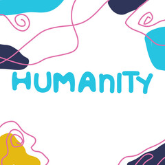 humanity word with abstract background, vector - obrazy, fototapety, plakaty