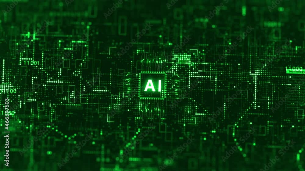 Aufkleber artificial intelligence ai. future technology concept visualization. big data transmission connectio