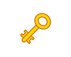 Key flat icon. Single high quality outline symbol for web design or mobile app.  House thin line signs for design logo, visit card, etc. Outline pictogram EPS10