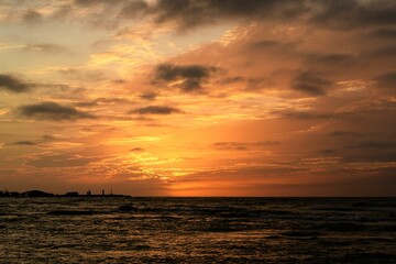 sunset over the sea