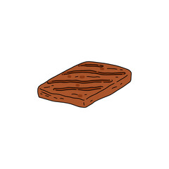 Beef steak hand drawn vector illustration isolated on white background.