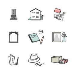 終活に関するイラストアイコンセット