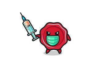 Fototapeta premium illustration of the sealing wax to fight the virus