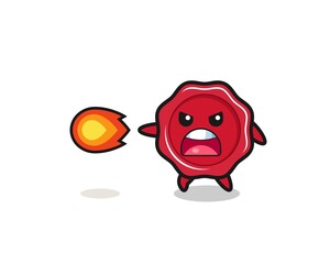 cute sealing wax mascot is shooting fire power