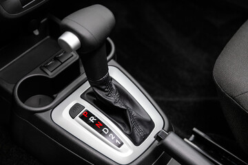 Obraz na płótnie Canvas Gear shift. automatic transmission gear of car , car interior.