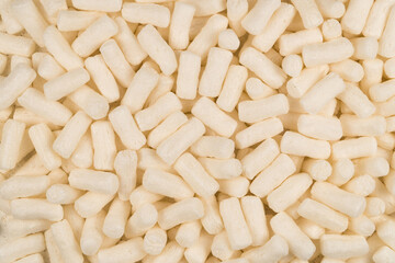 White background of expanded polystyrene filler