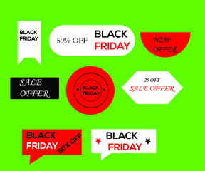 black Friday discount offer, banner, template with vector.
