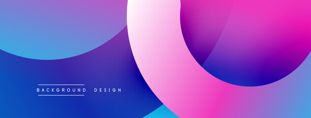 Obraz premium Abstract overlapping lines and circles geometric background with gradient colors