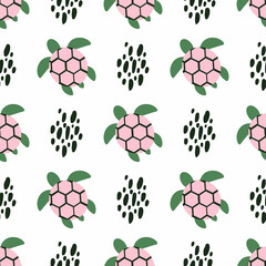 Cute lovely seamless pattern with pastel colors turtles. sea ​​turtle scandinavian style. Cute childish marine seamless pattern. Pastel shades. Underwater world background. for fabric, wrapping
