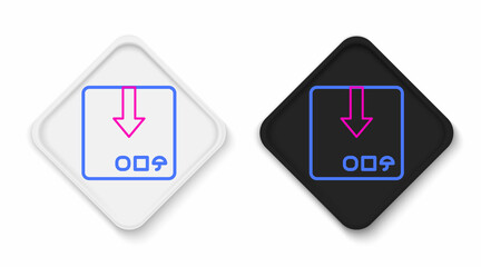 Line Carton cardboard box icon isolated on white background. Box, package, parcel sign. Delivery and packaging. Colorful outline concept. Vector