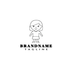 children logo cartoon icon graphic template black isolated vector illustration