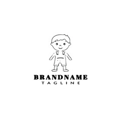 children logo cartoon icon design template black graphic vector illustration