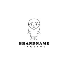 children logo cartoon icon design template black isolated graphic illustration
