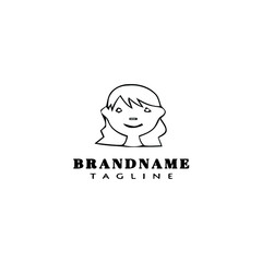 children logo cartoon icon design unique black isolated vector illustration