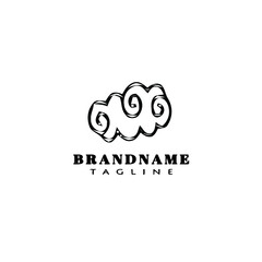 chinese clouds logo cartoon icon design template black creative vector illustration