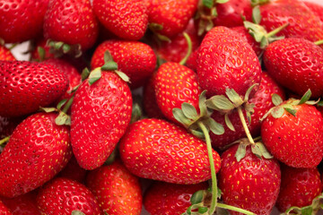 Fresh organic red ripe strawberry fruit background