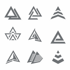 Futuristic Triangle Chain logo design inspiration