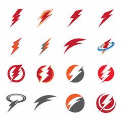 Obraz premium Flash thunderbolt Template vector icon illustration