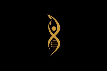 DNA spiral logo design vector. Helix molecule abstract design.