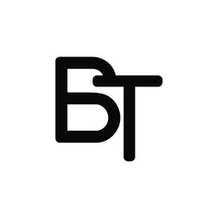 BT letter logo.BT letter vector image for initials logo