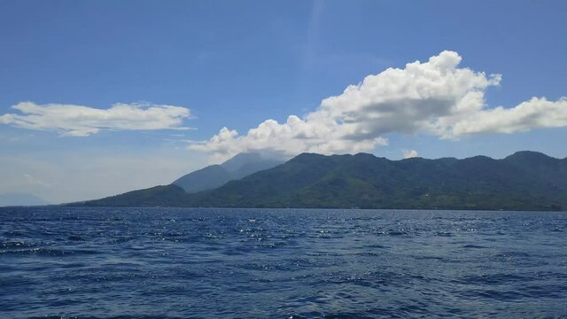Ternate Tidore Island View from The Sea Speed Boat