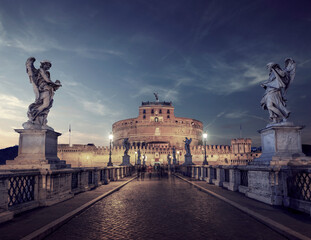 Castel Sant Angelo (Santangelo) in Rome city, Italy