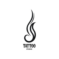 tattoo studio logo. simple tribal line art for tattoo studio