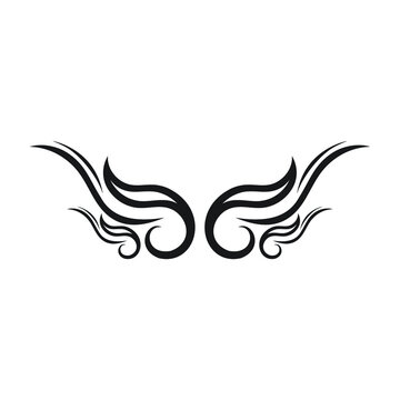 simple tribal wings. simple tribal line art of wings. suitable for tattoo design, tattoo studio and more