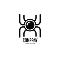 camera lens logo and spider. abstract combination of lenses with spiders. photography business sign with spider characteristic