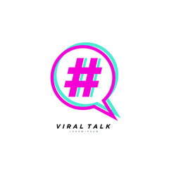 Fototapeta premium speech bubbles and hashtags .viral talk alerts. something that's going viral in the form of a bubble icon