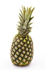 Fototapeta premium Pineapple on a white background. In combination with a shade of ripe pineapple. Close-up story format