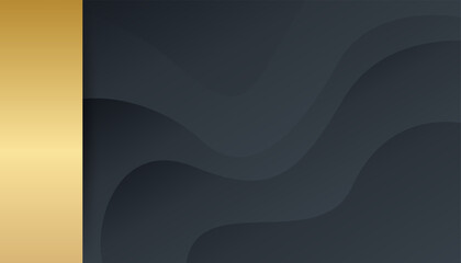 Abstract black and gold geometrics background. Abstract elegant template black and gold geometrics on dark background luxury style. For business brochure, poster, notebook, menu template