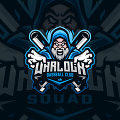 Warlock Mascot Logo Design Iluustration For Baseball Club