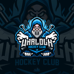 Warlock Mascot Logo Design Iluustration For Hockey Club