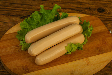 Chicken white sausage with salad