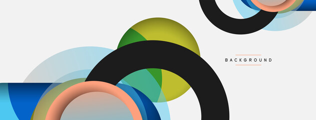 Creative geometric wallpaper. Minimal abstract background. Circles composition vector illustration for wallpaper banner background or landing page