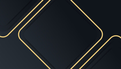 Abstract luxurious black gold background. Modern dark banner template vector with geometric shape patterns . Futuristic digital graphic design. Black gold background