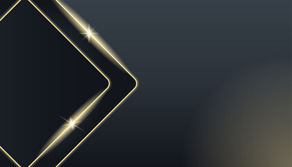 Abstract luxurious black gold background. Modern dark banner template vector with geometric shape patterns . Futuristic digital graphic design. Black gold background