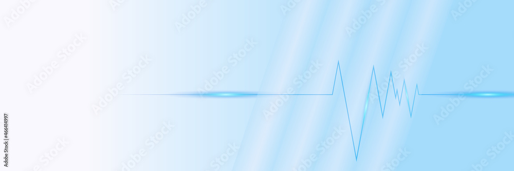 Poster abstract modern blue banner background design with health icons and symbols. template design with co