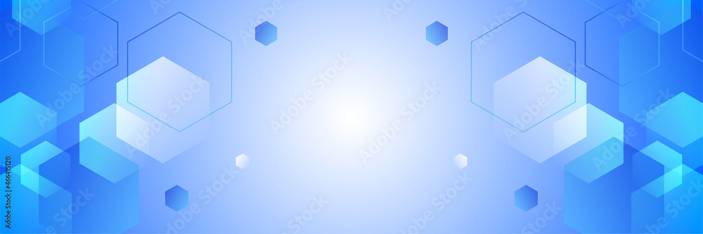 Poster abstract modern blue banner background design with health icons and symbols. template design with co