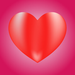 Red heart on a pink background