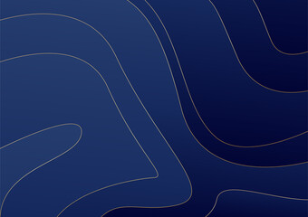 Abstract gold blue geometrics and lines background. Abstract template dark blue luxury premium background with luxury pattern and gold lighting lines. Modern vector template for presentation banner