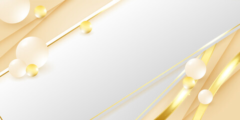 Abstract luxury gold background with threads. Luxury polygonal pattern white and gold background. For background template, poster, banner, social media, greeting card, cover, certificate, brochure