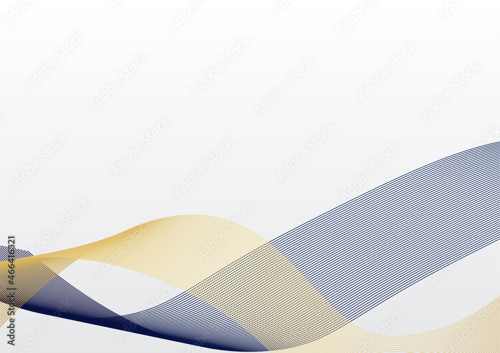 Poster abstract blue and gold white background with gold threads. abstract polygonal pattern luxury dark bl