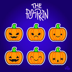 pumpkin emotion icon halloween