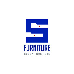 furniture logo letter S. cabinet vector with letter S