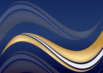 Abstract blue and gold white background with gold threads. Abstract polygonal pattern luxury dark blue with gold.