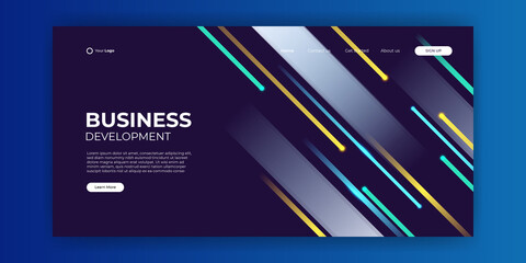 Trendy abstract technology design template for web. Dynamic gradient composition. For landing pages, covers, brochures, flyers, presentations, banners. Corporate web page vector illustration. - obrazy, fototapety, plakaty