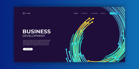 Trendy abstract technology design template for web. Dynamic gradient composition. For landing pages, covers, brochures, flyers, presentations, banners. Corporate web page vector illustration.